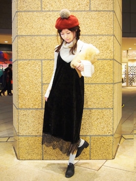 「HELIOPOLE（エリオポール）のアイテム（その他シューズ）」を使った、もずくちゃんさん（レディース・160cm）の冬コーディネート