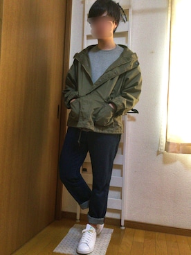 「niko and...（ニコアンド）のアイテム（マウンテンパーカー）」を使った、shuさん（メンズ・163cm）の春コーディネート