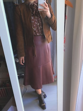 「Right-on（ライトオン）のアイテム（ノーカラージャケット）」を使った、ベルさん（レディース・164cm）の秋コーディネート