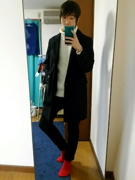 「WOmB（ウーム）のアイテム（パンツ）」を使った、Satoruさん（メンズ・174cm）の冬コーディネート