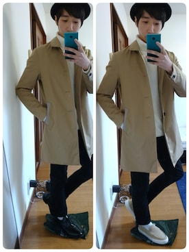 「WOmB（ウーム）のアイテム（パンツ）」を使った、Satoruさん（メンズ・174cm）の冬コーディネート