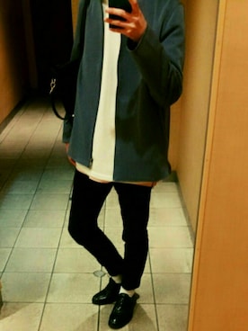 「ノーカラージャケット」｜「アイテム（MA-1）」を使った、Satoruさん（メンズ・174cm）の春コーディネート