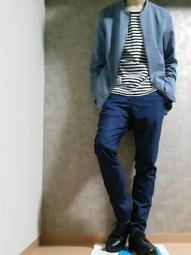 「マリンコーデ」｜「アイテム（MA-1）」を使った、Satoruさん（メンズ・174cm）の春コーディネート