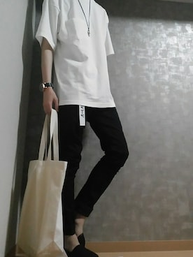 「tk.TAKEO KIKUCHI（ティーケータケオキクチ）のアイテム（スリッポン）」を使った、Satoruさん（メンズ・174cm）の夏コーディネート