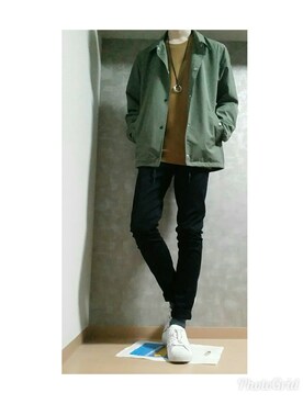 「レディース」｜「アイテム（ブルゾン）」を使った、Satoruさん（メンズ・174cm）の秋コーディネート