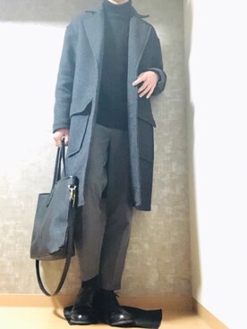 「オーバーコート」｜「アイテム（アナログ腕時計）」を使った、Satoruさん（メンズ・174cm）の冬コーディネート