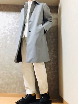 「平成最後のWEARISTAセンバツ」｜「アイテム（ステンカラーコート）」を使った、Satoruさん（メンズ・174cm）の春コーディネート