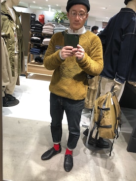 「patagonia（パタゴニア）のアイテム（その他トップス、ブラウン系）」を使った、しゅにんさん（メンズ・165cm）の秋コーディネート