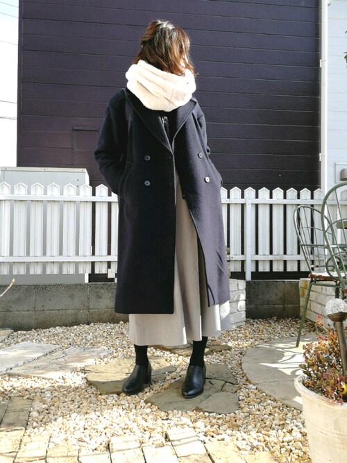 SaKuRa使用「Discoat（TR起毛ラップ風ロングスカート）」的時尚穿搭