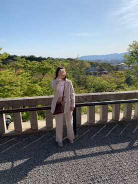 「RAY CASSIN（レイカズン）のアイテム（セットアップ）」を使った、anさん（レディース・153cm）の春コーディネート
