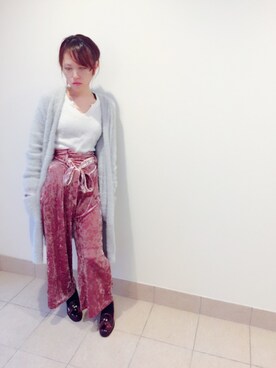 「Jeffrey Campbell（ジェフリーキャンベル）のアイテム（ローファー）」を使った、shima(しまなかみ)さん（レディース・160cm）の春コーディネート