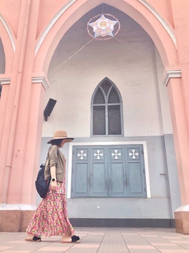 「Marc by Marc Jacobs（マークバイマークジェイコブス）のアイテム（バックパック/リュック）」を使った、mocoさん（レディース・154cm）の春コーディネート