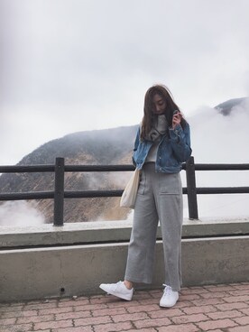 「PULL&BEAR（プルアンドベア）のアイテム（デニムジャケット）」を使った、boeyxxさん（レディース・160cm）の春コーディネート