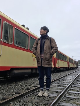 「ORVIS（オービス）のアイテム」を使った、Tingさん（メンズ・176cm）の冬コーディネート