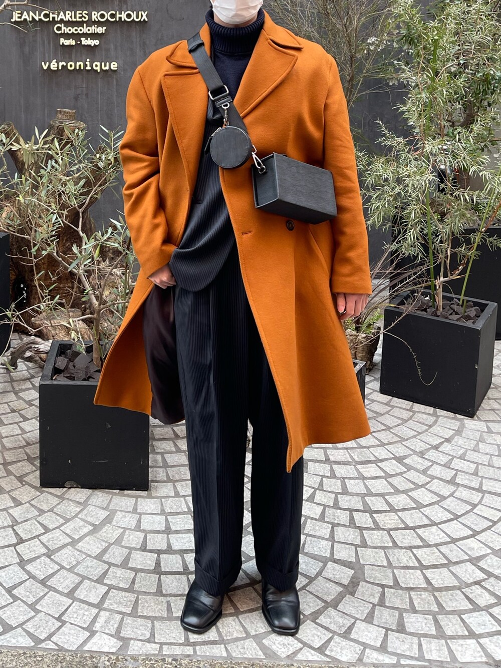 ZARA 黒 オレンジ裏地 チェスターコート ボンバー コート ma1