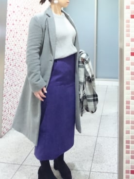 「URBAN RESEARCH（アーバンリサーチ）のアイテム（チェスターコート）」を使った、みきさん（レディース・154cm）の冬コーディネート