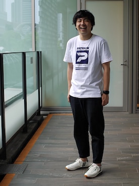 「UNIQLO（ユニクロ）のアイテム（チノパンツ）」を使った、LB_YAMAZAKIさん（メンズ・175cm）の夏コーディネート