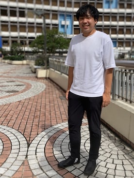 「黒パンツ」｜LB_YAMAZAKIさん（メンズ・176cm）の夏コーディネート