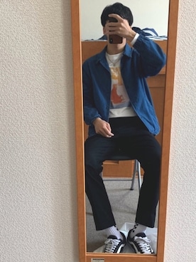 「デニムコーチジャケット」｜ふみふみさん（メンズ・172cm）の春コーディネート