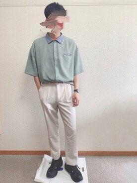 「RAGEBLUE（レイジブルー）のアイテム（アナログ腕時計）」を使った、ふみふみさん（メンズ・172cm）の夏コーディネート