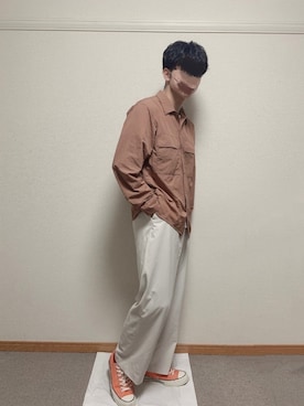 「ストレートパンツ」｜「アイテム（雑誌）」を使った、ふみふみさん（メンズ・172cm）の春コーディネート