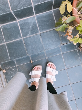 「BIRKENSTOCK（ビルケンシュトック）の【WEB限定】BIRKENSTOCK/ビルケンシュトック　アリゾナ（サンダル）」を使った、ⒶⓎⓊⓂ︎Ⓘさん（レディース・155cm）の夏コーディネート