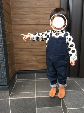 「FITH（フィス）のアイテム（オールインワン・サロペット）」を使った、＊YOTARO＊さん（キッズ・90cm）の冬コーディネート