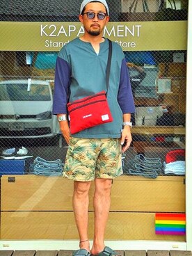 「JARLD（ジャールド）のアイテム」を使った、クボタ ユウイチさん（メンズ・174cm）の夏コーディネート