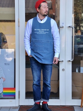 「JARLD（ジャールド）のアイテム」を使った、クボタ ユウイチさん（メンズ・174cm）の冬コーディネート