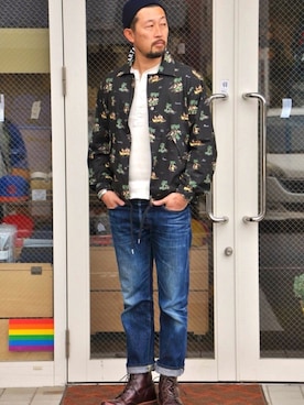 「masterkey（マスターキー）のアイテム（ブルゾン）」を使った、クボタ ユウイチさん（メンズ・174cm）の春コーディネート