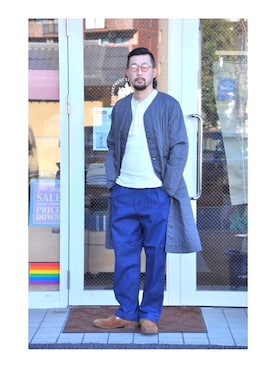 「napron（ナプロン）のアイテム（ジャケット/アウター）」を使った、クボタ ユウイチさん（メンズ・174cm）の冬コーディネート