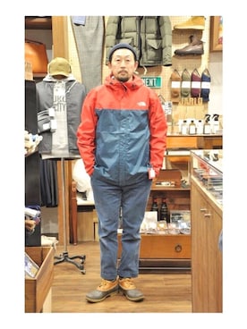 「アイテム（ナイロンジャケット、ゴールド系）」を使った、クボタ ユウイチさん（メンズ・174cm）の冬コーディネート