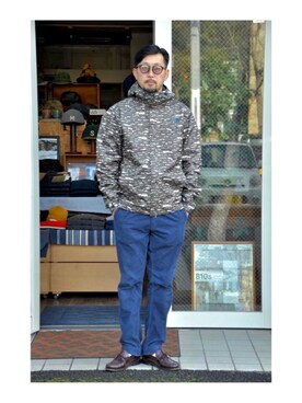 「ザノースフェイス」｜「アイテム（マウンテンパーカー）」を使った、クボタ ユウイチさん（メンズ・174cm）の冬コーディネート