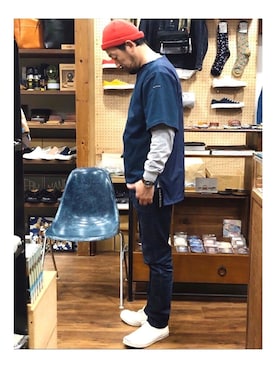 「napron（ナプロン）のアイテム（トップス）」を使った、クボタ ユウイチさん（メンズ・174cm）の春コーディネート