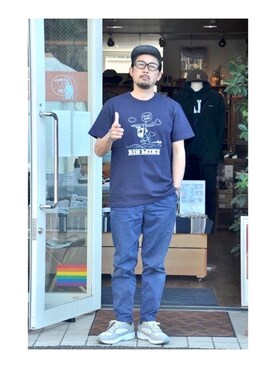「BIG MIKE（ビッグマイク）のアイテム」を使った、クボタ ユウイチさん（メンズ・174cm）の春コーディネート
