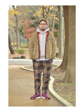 「BIG MIKE（ビッグマイク）のアイテム」を使った、クボタ ユウイチさん（メンズ・174cm）の冬コーディネート