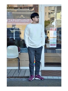 「melple（メイプル）のアイテム」を使った、クボタ ユウイチさん（メンズ・174cm）の冬コーディネート