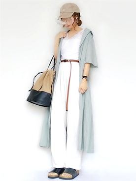 「STUDIOUS SELECT（ステュディオスセレクト）のアイテム」を使った、こうさん（レディース・162cm）の夏コーディネート