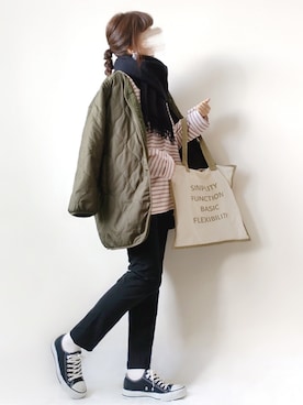 「キルティングコート」｜こうさん（レディース・162cm）の冬コーディネート