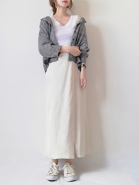 「MODE ROBE（モードローブ）のアイテム（イヤリング）」を使った、こうさん（レディース・162cm）の秋コーディネート