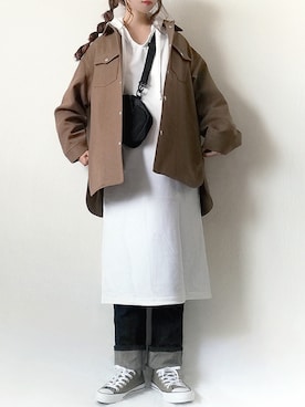 「SHEL’TTER（シェルター）のアイテム（その他アウター）」を使った、こうさん（レディース・162cm）の秋コーディネート