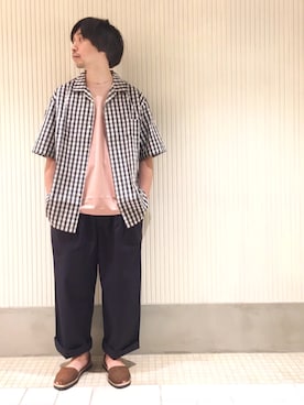 「GYMPHLEX（ジムフレックス）のアイテム（パンツ）」を使った、Takさん（メンズ・170cm）の春コーディネート