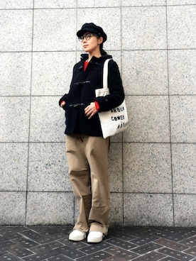 「UNITED ARROWS（ユナイテッドアローズ）のアイテム（ダッフルコート）」を使った、quruminさん（レディース・162cm）の冬コーディネート