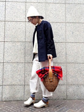 「HACKNEY UNION WORKHOUSE（ハックニーユニオンワークハウス）のアイテム（ジャケット/アウター）」を使った、quruminさん（レディース・162cm）の冬コーディネート