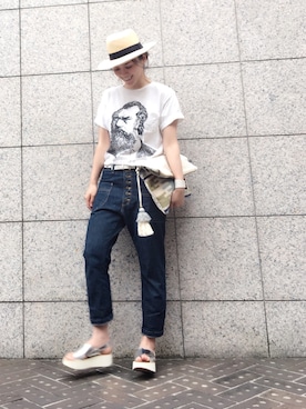 「obenthueri（オーベンチュール）のアイテム」を使った、quruminさん（レディース・162cm）の夏コーディネート