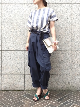 「ELEY KISHIMOTO（イーリーキシモト）のアイテム」を使った、quruminさん（レディース・162cm）の夏コーディネート