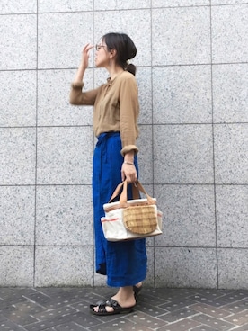 「forte_forte（フォルテフォルテ）のアイテム（シャツ/ブラウス）」を使った、quruminさん（レディース・162cm）の夏コーディネート