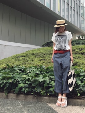 「HAVERSACK」｜quruminさん（レディース・162cm）の夏コーディネート