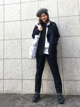 「マニッシュスタイル」｜「アイテム（ジャケット/アウター）」を使った、quruminさん（レディース・162cm）の冬コーディネート