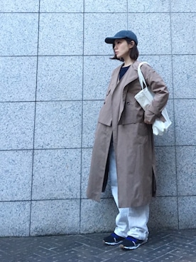 「白パンツコーデ」｜「アイテム（ジャケット/アウター）」を使った、quruminさん（レディース・162cm）の春コーディネート